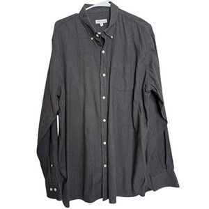Peter Millar Mens Dark Gray Long Sleeve Button Up Shirt Casual Work Top Flannel
